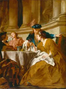 Luncheon with Figures in Masquerade Dress, 1725. Creators: Jean Francois de Troy, Workshop of Jean François de Troy