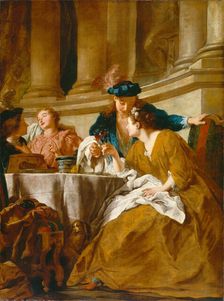 Luncheon with Figures in Masquerade Dress, 1725. Creators: Jean Francois de Troy, Workshop of Jean François de Troy