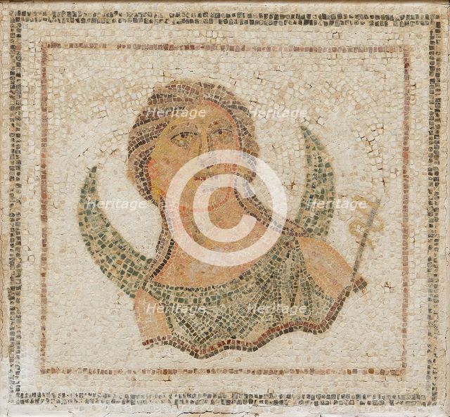 Luna, Goddess of the Moon. Roman Mosaic, 3rd cen. AD. Creator: Classical Antiquities.