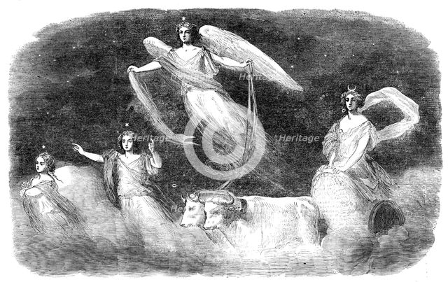 "Luna in her Car", from "The Winter's Tale", at the Princess' Theatre, 1856.  Creator: Unknown.