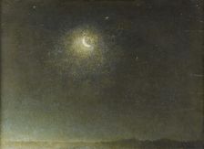 Luna mancante avanti l'alba (Waning moon before dawn), 1871. Creator: Palizzi; Filippo (1818-1899)