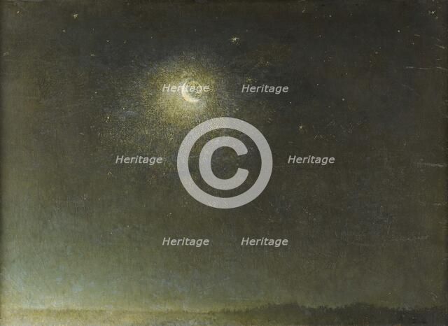 Luna mancante avanti l'alba (Waning moon before dawn), 1871. Creator: Palizzi; Filippo (1818-1899).