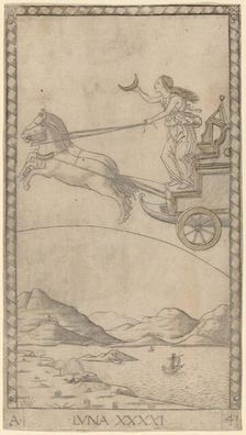 Luna (Moon), c. 1465. Creator: Master of the E-Series Tarocchi