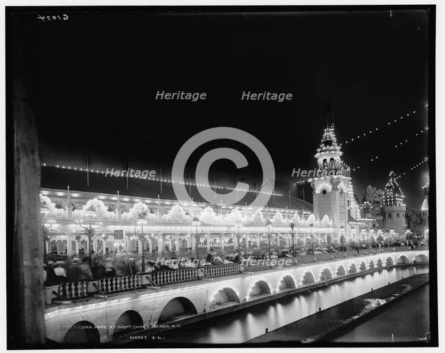 Luna Park at night, Coney Island, N.Y., between 1903 and 1906. Creator: Unknown.