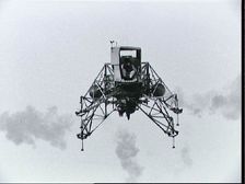 Lunar landing training vehicle piloted by Neil Armstrong, Texas, USA, June 16, 1969. Creator: NASA