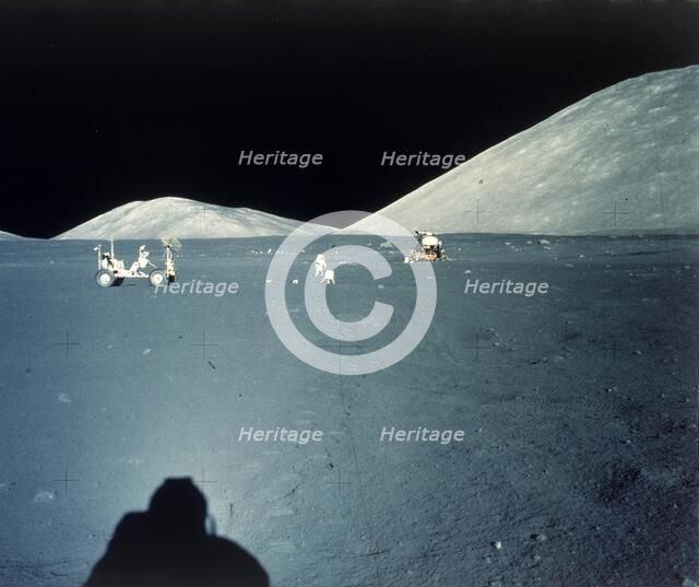 Lunar landing site, Apollo 17 mission, December 1972. Creator: NASA.