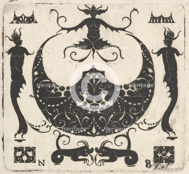 Lunar-shaped Ring Bezel and Grotesque Figures, ca. 1620-30. Creator: Noel Rouillard.