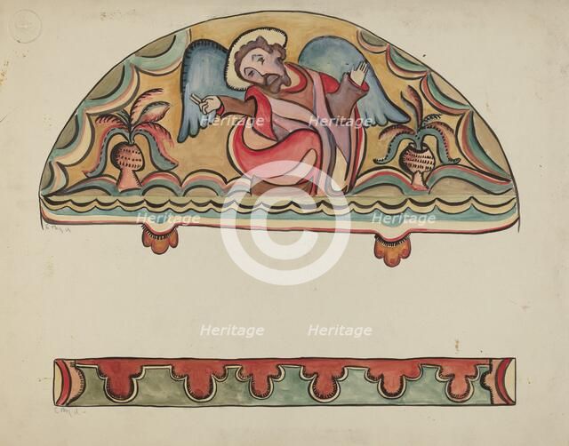 Lunette and Detail from Altar Church at Sanctuario, Chimayo, 1935/1942. Creator: E. Boyd.