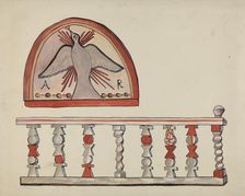 Lunette from Altar-Church at Llano Quemado Altar Rail-Church at Sanctuario, Chimayo, 1935/1942. Creator: E. Boyd