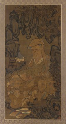Luohan Meditating in a Grotto, (1345?). Creator: Unknown