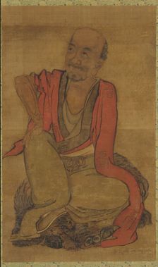 Luohan on a Water Buffalo Skin, Late Ming or early Qing dynasty, 17th century. Creator: Unknown
