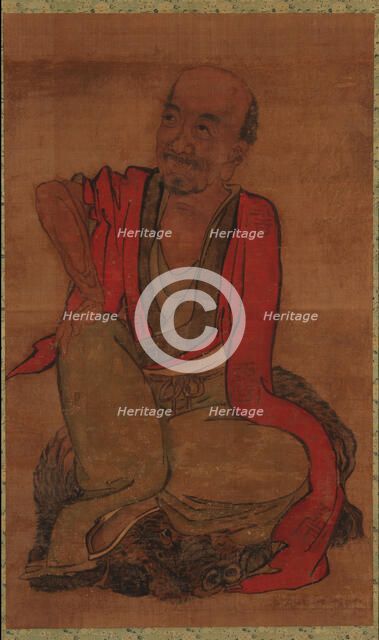 Luohan on a Water Buffalo Skin, Late Ming or early Qing dynasty, 17th century. Creator: Unknown.