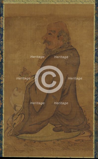 Luohan with a White Monkey, Late Ming or early Qing dynasty, 17th century. Creator: Unknown.