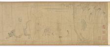 Luohans and animals crossing the sea, Ming dynasty, 16th-17th century. Creator: Unknown