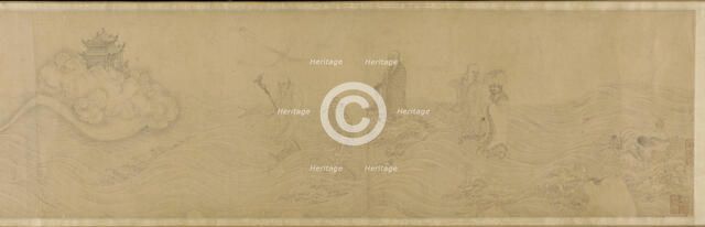 Luohans crossing the sea, Ming dynasty, 15th-16th century. Creator: Unknown.