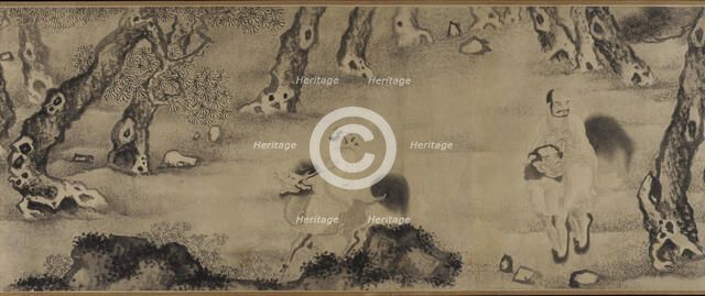 Luohans Moving Through Forests and Sea, Ming dynasty, 16th-17th century. Creator: Unknown.