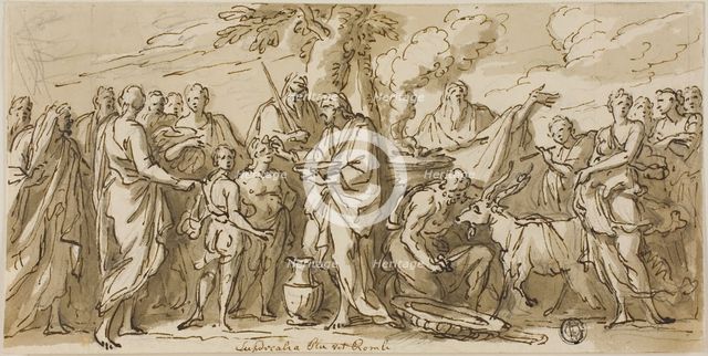 Lupercalia (recto), and Sketches of Figures (verso), n.d. Creator: Sir James Thornhill.