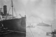LUSITANIA -- Ship with fans, 1914. Creator: Bain News Service