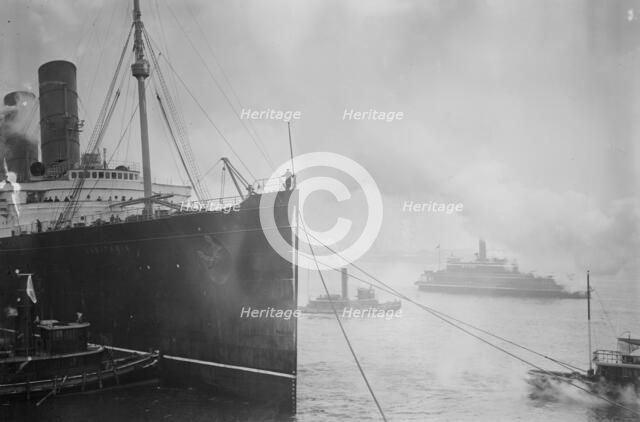 LUSITANIA -- Ship with fans, 1914. Creator: Bain News Service.