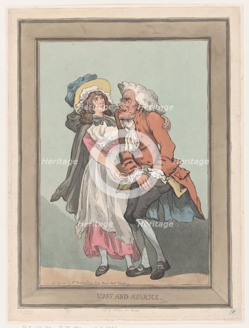 Lust and Avarice, November 29, 1788., November 29, 1788. Creator: Thomas Rowlandson.