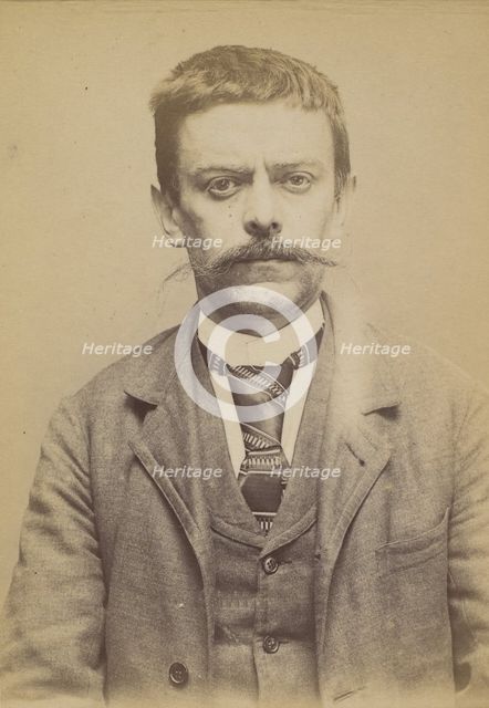 Lustenberger. Louis, Joseph. 38 ans, le 16/3/56 à Paris XXe. Ciseleur. Anarchiste. 17/7/94. , 1894. Creator: Alphonse Bertillon.