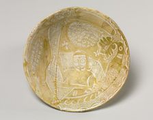 Luster Bowl with Man Holding a Banner, 900s. Creator: Unknown