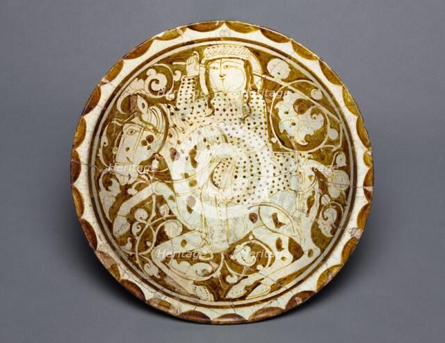Luster Dish with Polo Player, 1170-1200. Creator: Unknown.