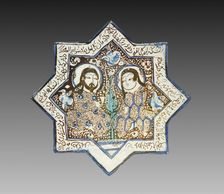 Luster Wall Tile with a Couple, 1266. Creator: Unknown