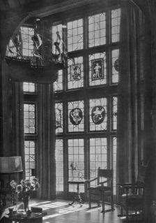 Lving room bay window, house of William Clarkson Van Antwerp, Burlingame, California, 1922