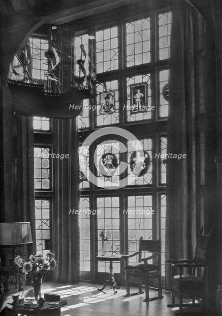 Lving room bay window, house of William Clarkson Van Antwerp, Burlingame, California, 1922. Artist: Unknown.