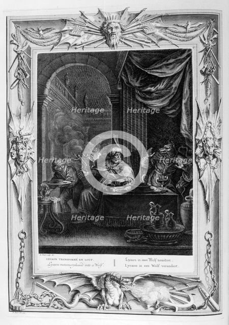 'Lycaon Metamorphosed into a Wolf', 1733. Artist: Bernard Picart