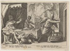 Lycaon Changed into a Wolf, 1589. Creator: Goltzius, Workshop of Hendrick, after Hendrick Gol