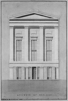 Lyceum of Natural History, New York (front elevation), 1835. Creator: Alexander Jackson Davis