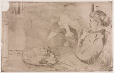 Lydia and her Mother at Tea, c. 1880. Creator: Mary Cassatt (American, 1844-1926)