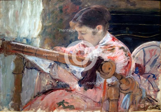 Lydia at a Tapestry.