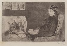 Lydia at Afternoon Tea, 1882. Creator: Mary Cassatt