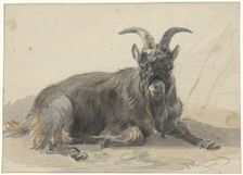 Lying black goat, 1799-1869. Creator: Jan van Ravenswaay