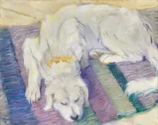 Lying dog (Dog Portrait of "Russi"), 1909. Creator: Marc; Franz (1880-1916)