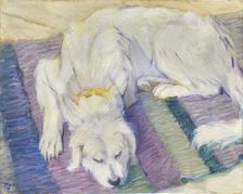 Lying dog (Dog Portrait of "Russi"), 1909. Creator: Marc; Franz (1880-1916)