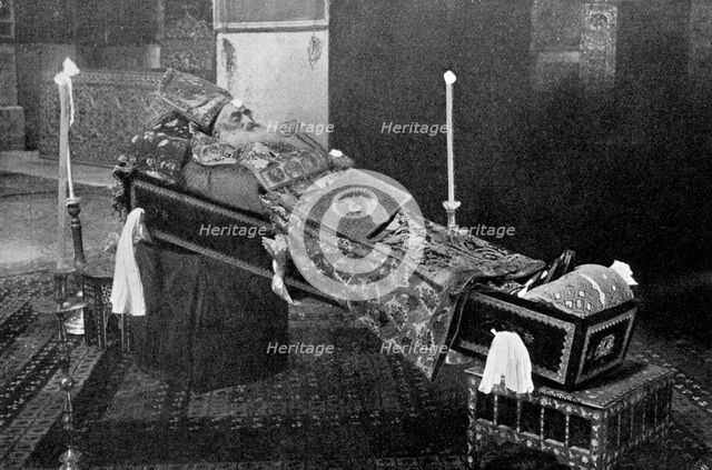 'Lying in State, the Late Armenian Patriarch'.Artist: The American Colony
