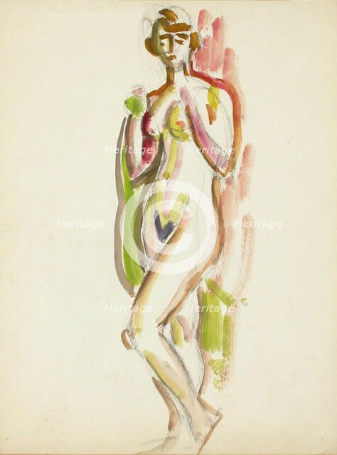 Lying naked, c1910s. Creator: Verner Thome.