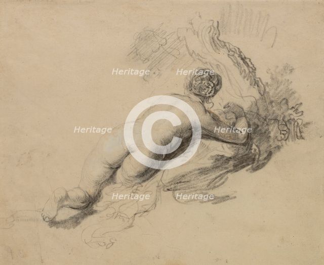 Lying naked woman, c.1630-1635. Creator: Rembrandt Harmensz van Rijn.