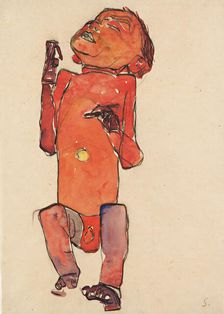 Lying Newborn, 1910. Creator: Schiele, Egon (1890-1918)
