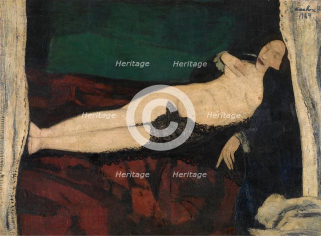 Lying Nude, 1927. Creator: Philibert Cockx.