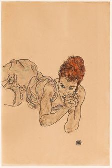 Lying woman, 1917. Creator: Schiele, Egon (1890-1918)