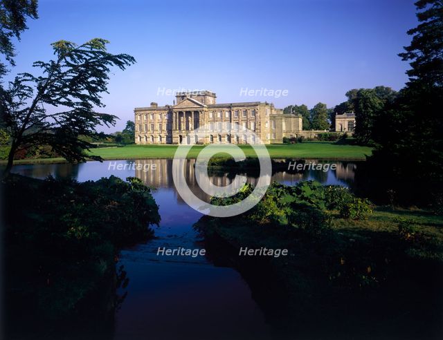 Lyme Hall from across the lake, Lyme Park, Disley, Stockport, Cheshire, 1993. Artist: John Critchley