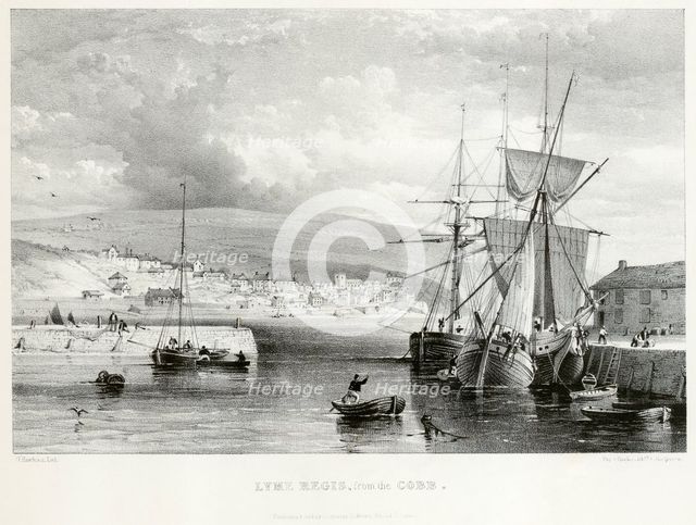 'Lyme Regis from the Cobb', Dorset, 1835. Artist: Unknown.