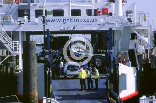Lymington Car Ferry bound for Yarmouth, Isle of Wight, 2000. Artist: Unknown.