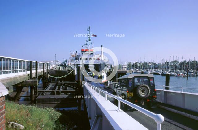 Lymington Car Ferry bound for Yarmouth, Isle of Wight, 2000. Artist: Unknown.