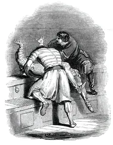 Lynch Fitz-Stephen and Phelim throw Don Sebastian overboard, 1844. Creator: Unknown